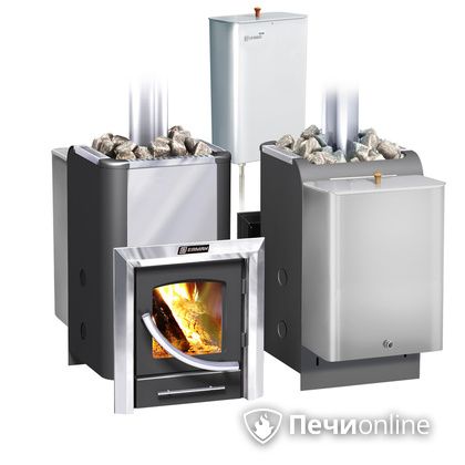 Дровяная банная печь Ермак Элит 20-ПС стекло нержавеющая сталь регулируемый тоннель в Нефтеюганске