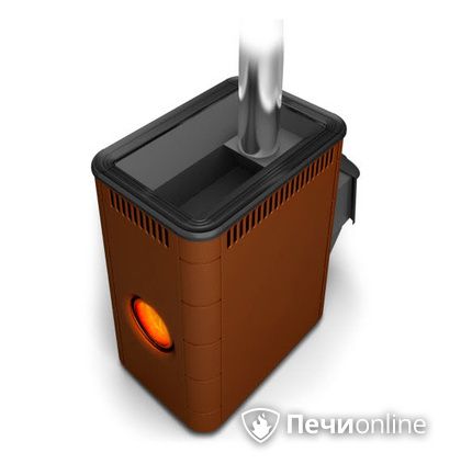 Дровяная банная печь TMF  Аврора Inox ДА Иллюминатор терракота  в Нефтеюганске