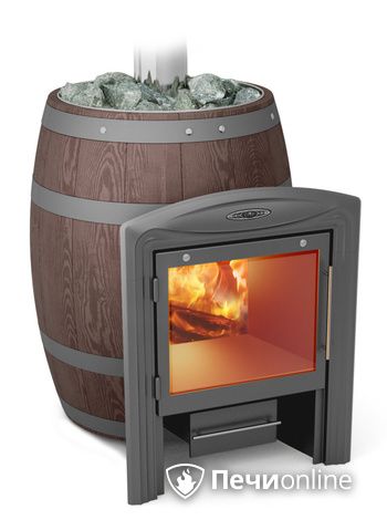 Дровяная банная печь TMF Вариата Inox Витра Баррель палисандр в Нефтеюганске