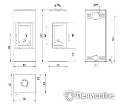 Печь-камин Kratki THOR/VIEW в Нефтеюганске