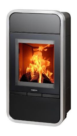 Печь-камин ABX Smart (Trim), черная, нержавеющая сталь в Нефтеюганске