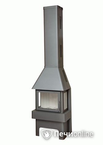 Печь-камин Бавария (Экокамин) 3 Стекла 12 кВт серая/черная в Нефтеюганске