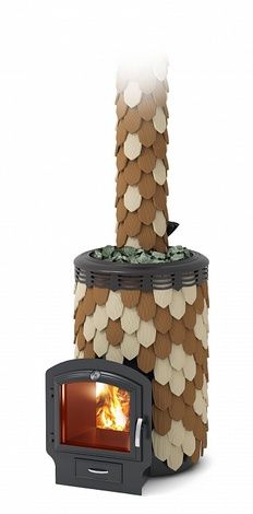 Дровяная банная печь TMF Альфа Панголина Inox ЧДБСЭ ЗК шамот- терракота в Нефтеюганске