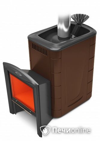 Дровяная банная печь TMF Гейзер 2014 Inox Витра ЗК шоколад в Нефтеюганске