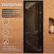 Дверь для бани Arta Премьер 60G бронза с черным профилем, 2100х1000 мм