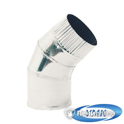 Дымоход УМК Отвод 135° D80 0.5мм нержавейка в Нефтеюганске