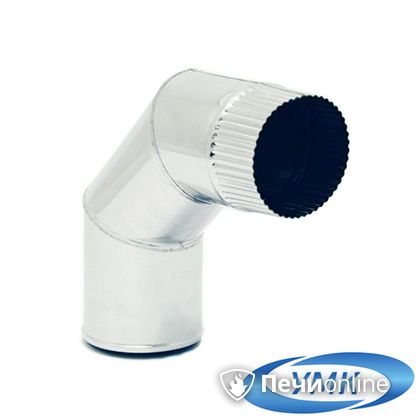 Дымоход УМК Отвод 90° D140 1.0мм нержавейка в Нефтеюганске