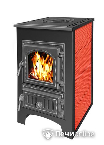 Печь-камин Везувий ПК-01 (270) с плитой 9 кВт красный в Нефтеюганске