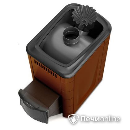 Дровяная банная печь TMF Ангара 2012 Carbon с закрытой каменкой дверь антрацит терракота в Нефтеюганске