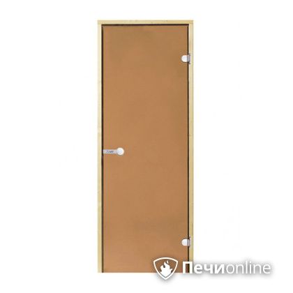 Дверь для бани Harvia Стеклянная дверь для сауны 7/19 коробка сосна бронза  D71901М в Нефтеюганске